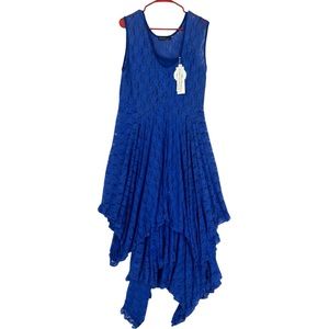 Wantdo Secret Women’s Sleeveless Lace M Hi-Low Maxi Dress Blue Size 4XL CN/XL US